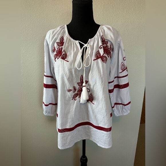 Velvet by Graham & Spencer Tagan top embroidered Size S - Picture 4 of 13